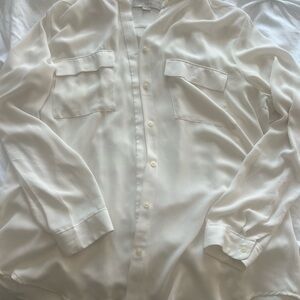 LOFT Ivory Button-Up Shirt